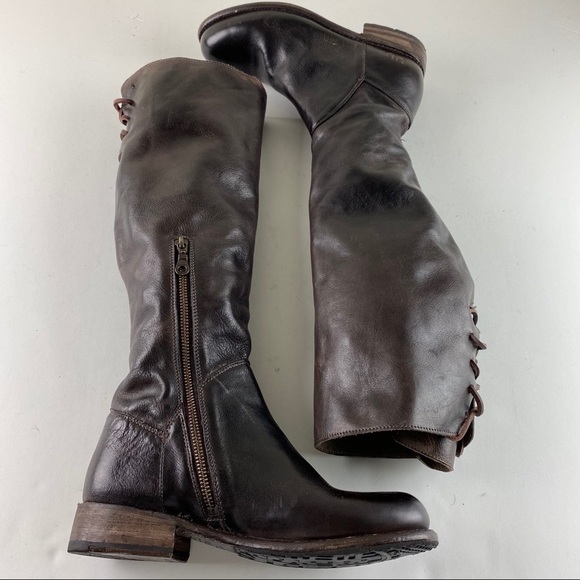 Bed Stu Manchester Tall Leather Half Zip Distressed Rustic Boots Sz. 7 - Picture 8 of 11